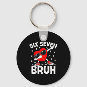 Porte-clés Saint-Valentin Six Sept Bruh 6 7 Mème Dab Cœur B