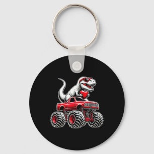 Porte-clés Saint-Valentin T Rex Conduisant Un Monster Truck D