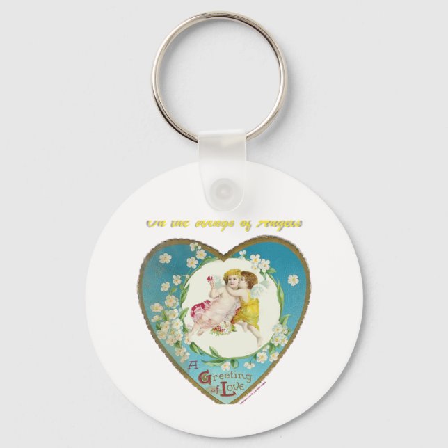 Porte-clés Saint-Valentin victorien sur les anges des cadeaux (Recto)