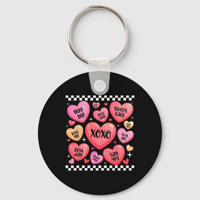 Porte-clés Saint-Valentin Xoxo Douce Discussion Cœurs Serre-M (Recto)
