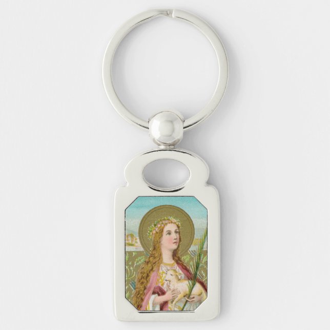 Porte-clés Sainte Agnès de Rome (BC 01) (Devant)