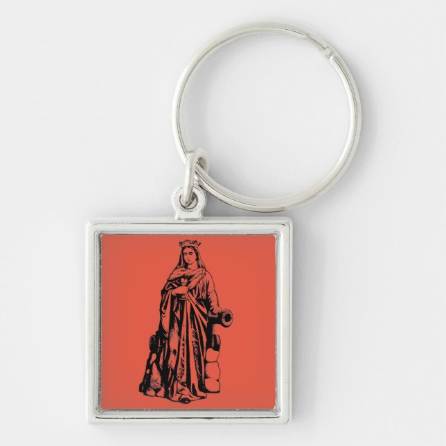 Porte-clés Sainte-Barbe la Grande Martyre Art Graphique Sacré (Devant)