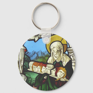 Porte-clés Sainte Félicité et les têtes de ses sept fils