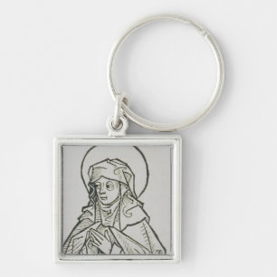 Porte-clés Sainte Monique Ligne d'Art Médiéval Minimaliste
