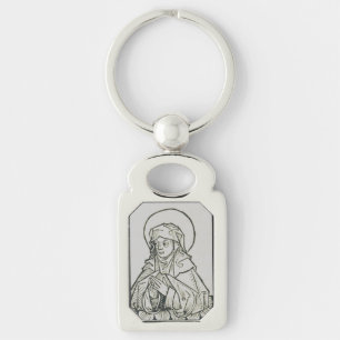 Porte-clés Sainte Monique Ligne d'Art Minimaliste Médiéval