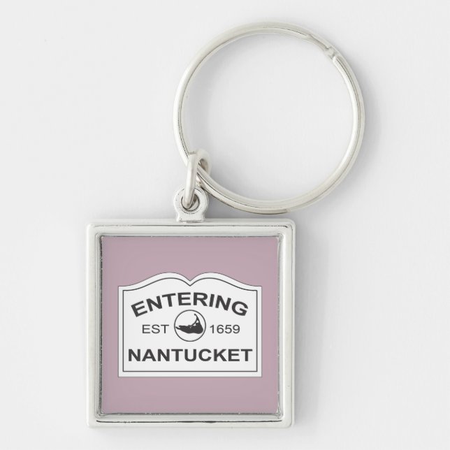Porte-clés Saisie de sonnerie de Nantucket Signe blanc & Lave (Devant)