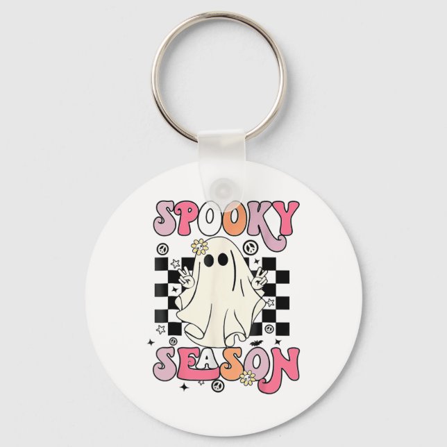 Porte-clés Saison Éffrayante du fantôme mignon d'Halloween (Recto)