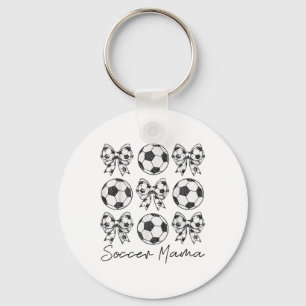 Porte-clés Saison Soccer Mama Coquette Bow Soccer Maman Socce