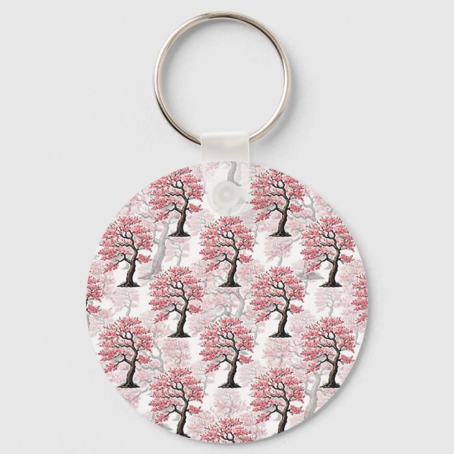 Porte-clés Sakura Rose Cherry Fleur Arbre Design (Recto)