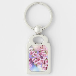 Porte-clés Sakura rose sur la peinture Arrière - plan