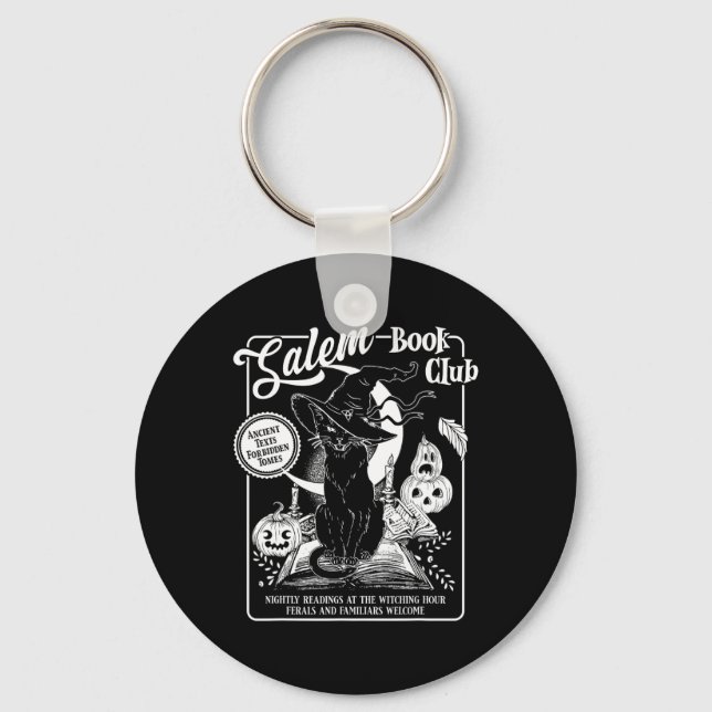 Porte-clés Salem Witch Bookish Retro Halloween Blac (Recto)