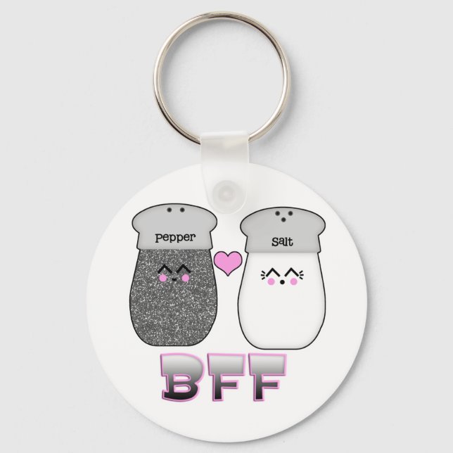 Porte-clés Salés et Poivrés Kawaii BFF (Recto)