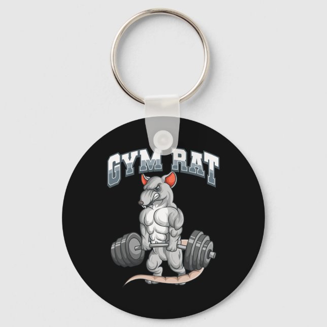 Porte-clés Salle De Fitness Rat Fitness Bodybuilding (Recto)