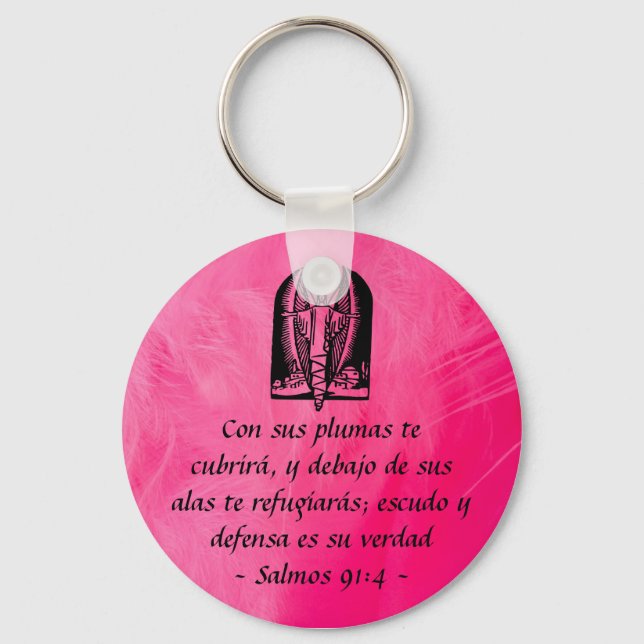 Porte-clés Salmos 91:4 keychain Spanish (Recto)