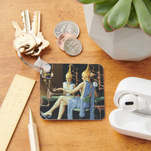 Porte-clés Salon de beauté de science-fiction vintage Soins d