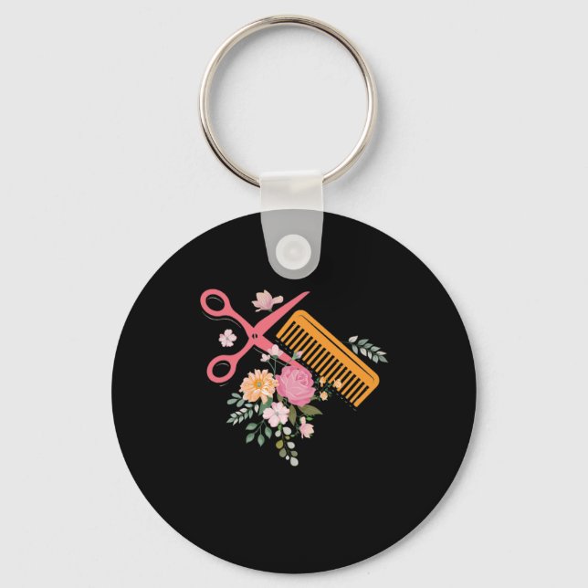 Porte-clés Salon des cheveux Coiffeur ciseaux Coiffeur Stylo  (Recto)