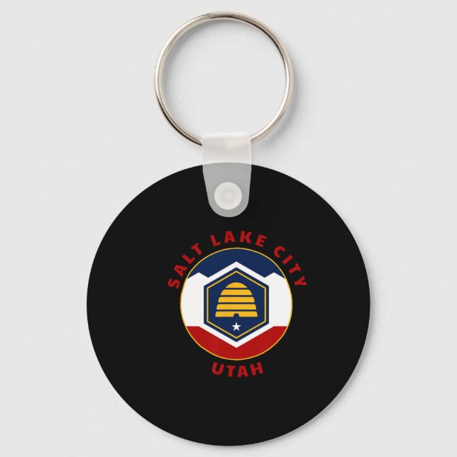 Porte-clés Salt Lake City Utah New Ut Flag Beehive Vacation S (Recto)