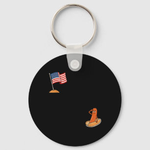 Porte-clés Salut Hotdog Drôle Patriotique Hot Dog Drapeau Usa