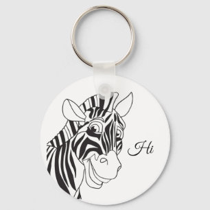 Porte-clés "Salut" Lettres belle Zebra Black & White tendance