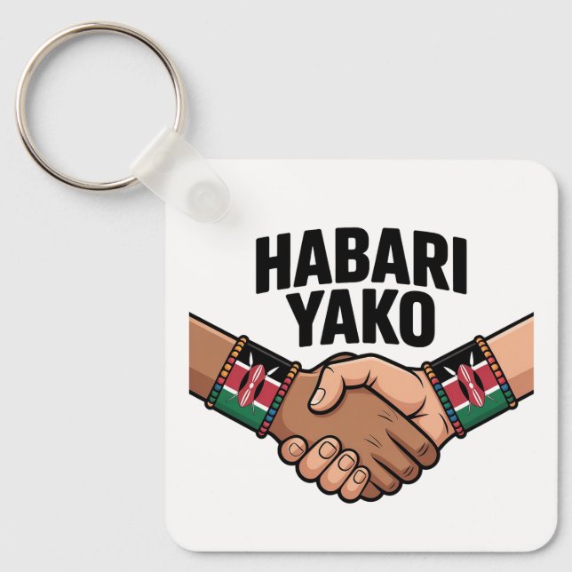 Porte-clés Salutation kenyane Habari Yako (Recto)