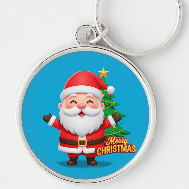 Porte-clés Salutations Joyeuses du Père Noël (Devant)