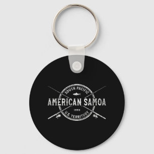 Porte-clés Samoa américaines Tiges de pêche croisées vintage