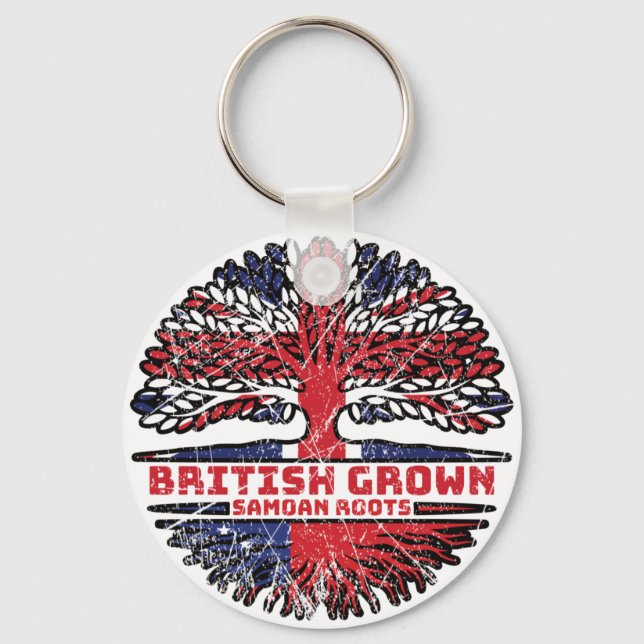 Porte-clés Samoa Samoan Royaume-Uni Britannique Arbres Racine (Recto)