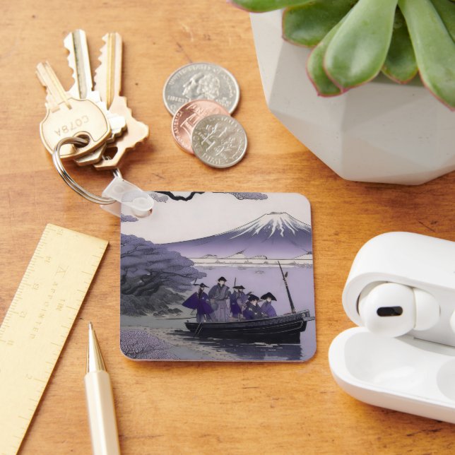 Porte-clés Samurai Keychain Mount Fuji Japanese Art (Bureau)