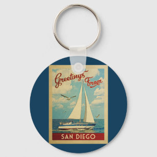 Porte-clés San Diego Keychain Sailboat Vintage California