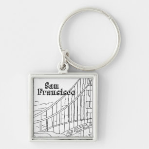 Porte-clés San Fran Golden Gate Bridge California Art Design