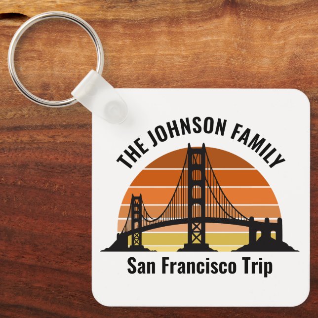 Porte-clés San Francisco Bridge Sunset Custom Triage Souvenir (Recto)