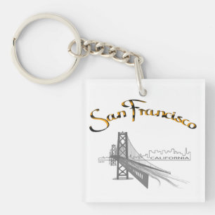 Porte-clés San Francisco, Californie Grey/Gold