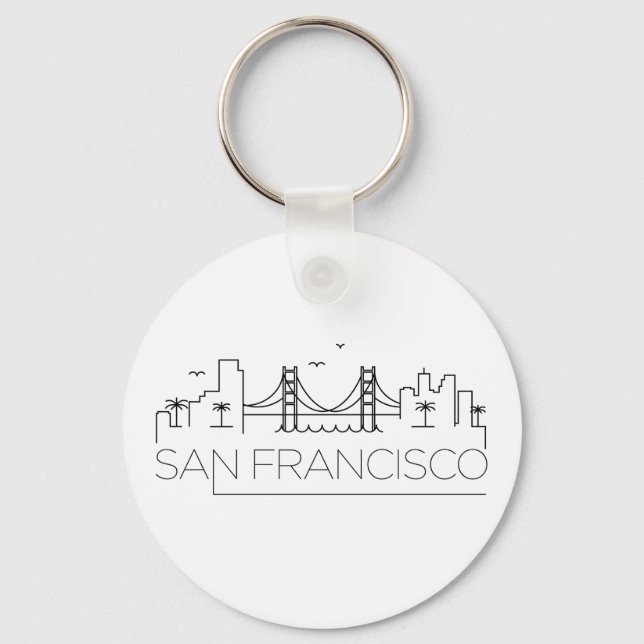 Porte-clés San Francisco Stylisé Skyline (Recto)