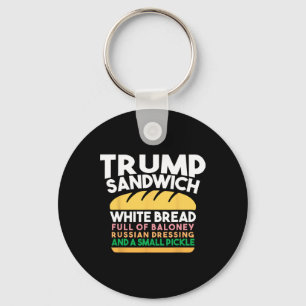 Porte-clés Sandwich Trump Pain Blanc Plein De Baloney Russe
