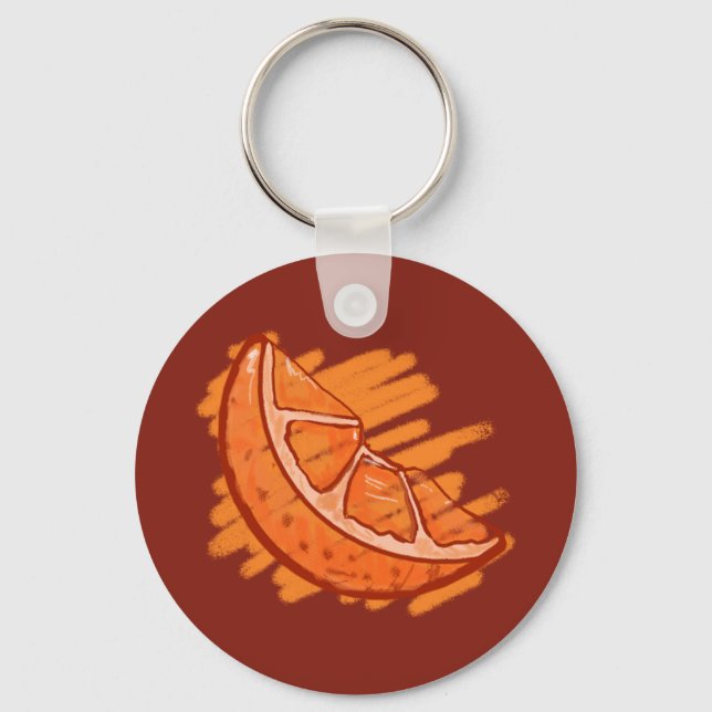 Porte-clés Sang Motif de fruits orange (Recto)