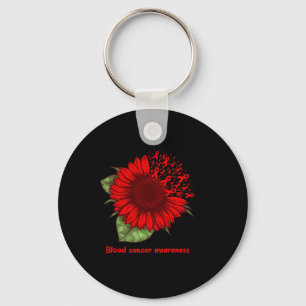 Porte-clés sang rouge cancer conscience tournesol cadeau guer