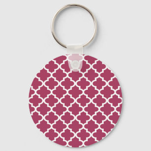Porte-clés Sangria Red Moroccan Tile Trellis Pattern