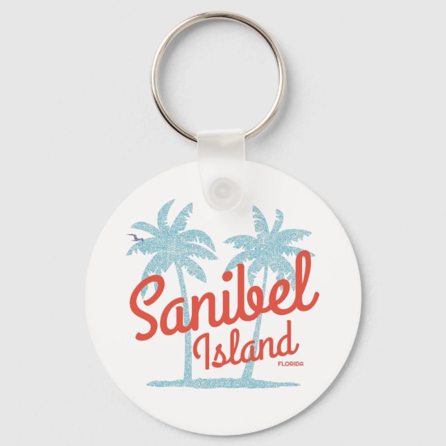 Porte-clés Sanibel Island Floride Golfe Côte Souvenir (Recto)