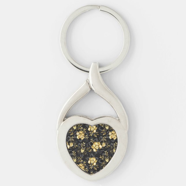 Porte-clés Sans couture avec orchidées de bijoux (Devant)