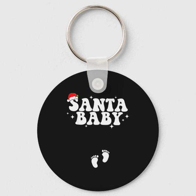 Porte-clés Santa Baby Christmas Pregnancy Announcement Pregna (Recto)