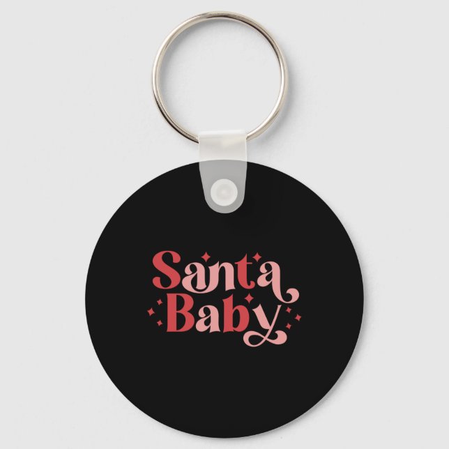 Porte-clés Santa Baby Retro Christmas Tygraphy T Shirt  (Recto)