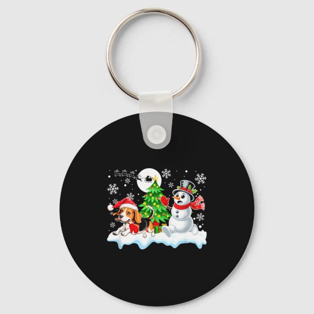 Porte-clés Santa Beagle Snowman Running Friends Christmas Own (Recto)