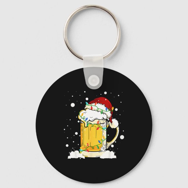 Porte-clés Santa Beer Merry Christmas Drinking Happy Holiday  (Recto)