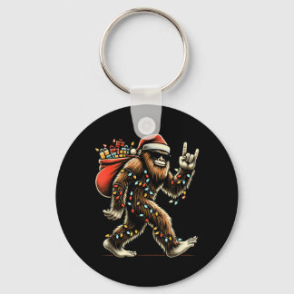 Porte-clés Santa Bigfoot Christmas Lights Funny Sasquatch