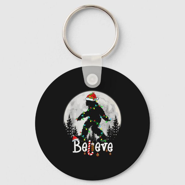 Porte-clés Santa Bigfoot Christmas Sasquatch Believe Xmas Men (Recto)