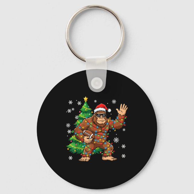 Porte-clés Santa Bigfoot Christmas Tree Funny Football Sasqua (Recto)