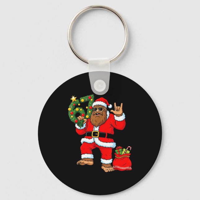 Porte-clés Santa Bigfoot Christmas Tree Sasquatch 67 Six Seve (Recto)