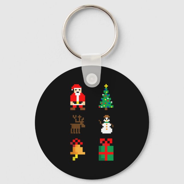 Porte-clés Santa Christmas Tree Deer Snowman Bell Gift Xmas X (Recto)