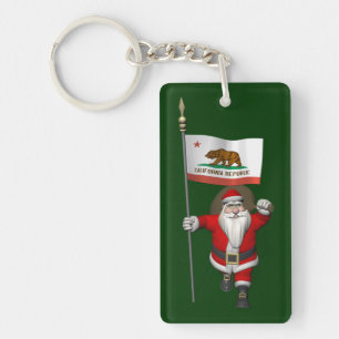 Porte-clés Santa Claus Avec L'Enseigne De Californie
