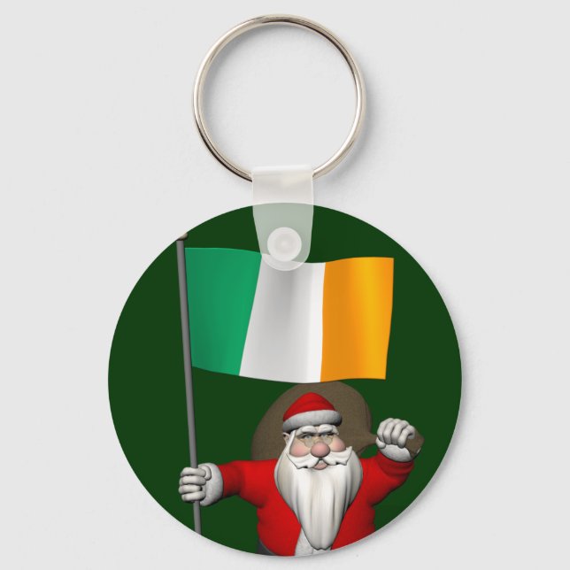 Porte-clés Santa Claus Avec L'Ensigne D'Irlande (Recto)